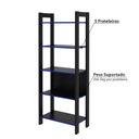 Ver imagem 3 de Estante Gamer com 5 Prateleiras - Preto/Azul