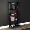 Ver imagem 1 de Estante Gamer com 5 Prateleiras - Preto/Azul