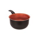 Ver imagem 2 de Panela Antiaderente 20 Cm com Tampa de Vidro Preto e Cobre