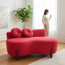 Ver imagem 2 de Namoradeira Sofá Feijão Lounge 120cm Orgânica Suede Vermelho