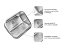 Ver imagem 4 de Tanque Inox Lavanderia 43x37 Monobloco Acetinado com Válvula 3.1/2