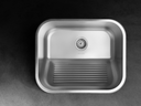 Ver imagem 2 de Tanque Inox Lavanderia 43x37 Monobloco Acetinado com Válvula 3.1/2