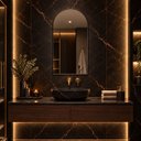 Ver imagem 5 de Espelho Decorativo Arco Borda Preta 60x120cm Goldenx Luxo