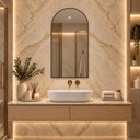 Ver imagem 7 de Espelho Decorativo Arco Borda Preta 60x120cm Goldenx Luxo