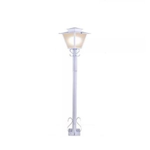 Poste de Jardim Colonial Quadrado 1,76m P7 em Aço Branco