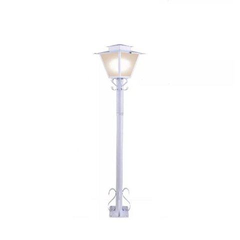 Poste de Jardim Colonial Quadrado 1,76m P7 em Aço Branco
