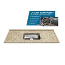 Ver imagem 3 de Pia Cozinha Granito Ornamental 200cm Cuba Inox Sobreposta:Ornamental