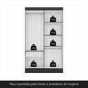 Ver mais imagens de Guarda Roupa 4 Portas Solteiro Mayra Preto - Móveis Arapongas Preto Fosco