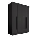 Ver imagem 2 de Guarda Roupa 4 Portas Solteiro Mayra Preto - Móveis Arapongas Preto Fosco