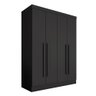 Guarda Roupa 4 Portas Solteiro Mayra Preto - Móveis Arapongas Preto Fosco - 2