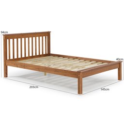 Cama Casal Inglesa em Madeira Maciça Mv Outlet Mel - 3