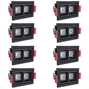 8 Spot Embutido Mini Duplo Led Downlightrecuado 3000k Bet56