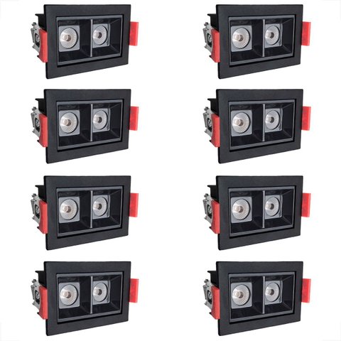 8 Spot Embutido Mini Duplo Led Downlightrecuado 3000k Bet56