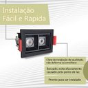 Ver imagem 4 de 8 Spot Embutido Mini Duplo Led Downlightrecuado 3000k Bet56