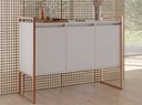 Ver imagem 4 de Balcão Buffet Aparador Industrial 3 Portas - Branco/cobre