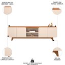 Ver imagem 3 de Rack para Sala Bancada de Tv 75 Pol 220cm com Led Collie D04 Off White/freijó - Mpozenato