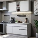 Ver imagem 1 de Cozinha Compacta Madesa Glamy 150001 com Armário e Balcão (Com Tampo) Branco Cor:Branco