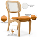 Ver imagem 4 de Kit 6 Cadeiras para Sala de Jantar Cozinha Estofada e Tela Mariah L02 Couríssimo Whisky - Lyam Decor