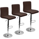 Ver imagem 1 de Kit 3 Banquetas Confort Gomos Estofada Couro Giratória C/ Regulagem Marrom Café