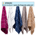 Ver imagem 3 de Kit 5 Pano Prato Copa Atoalhado Xadrez 100% Algodão Colorido