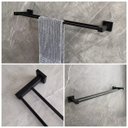 Ver imagem 2 de Porta Toalha Duplo Quadrado 60cm Preto:preto