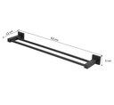 Ver imagem 1 de Porta Toalha Duplo Quadrado 60cm Preto:preto