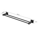 Ver imagem 1 de Porta Toalha Duplo Quadrado 60cm Preto:preto