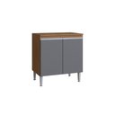 Ver imagem 1 de Balcão Cooktop 2 Portas Athena - Casajá - Freijo/cinza