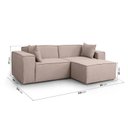 Ver imagem 3 de Conjunto Sofá 220cm e Puff 80cm Baobá CabeCasa MadeiraOriginals Bege Linho Avelã