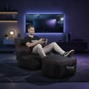 Ver imagem 2 de Kit Pufe Gamer Trono - Puff Poltrona sem Estrutura de Madeira, Impermeável, com Enchimento