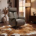 Ver imagem 2 de Poltrona Reclinável Elétrica Luxury Couro Legítimo Cinza Grafite - Mozzelar