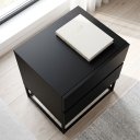 Ver imagem 5 de Kit 2 Mesas de Cabeceira Eros 45cm MDF Estilo Industrial Pes de Ferro Preto