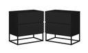 Ver imagem 7 de Kit 2 Mesas de Cabeceira Eros 45cm MDF Estilo Industrial Pes de Ferro Preto