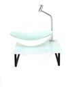 Ver imagem 2 de GABINETE DE VIDRO COM CUBA OVAL COM TAMPO 40CM BRANCO FULL