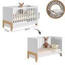 Ver imagem 2 de Berço Mini Cama Fantasia e Roupeiro com Cômoda Qencanto Slim Freijó Branco Acetinado Qmovi + Colchão