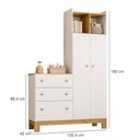 Ver imagem 3 de Berço Mini Cama Fantasia e Roupeiro com Cômoda Qencanto Slim Freijó Branco Acetinado Qmovi + Colchão