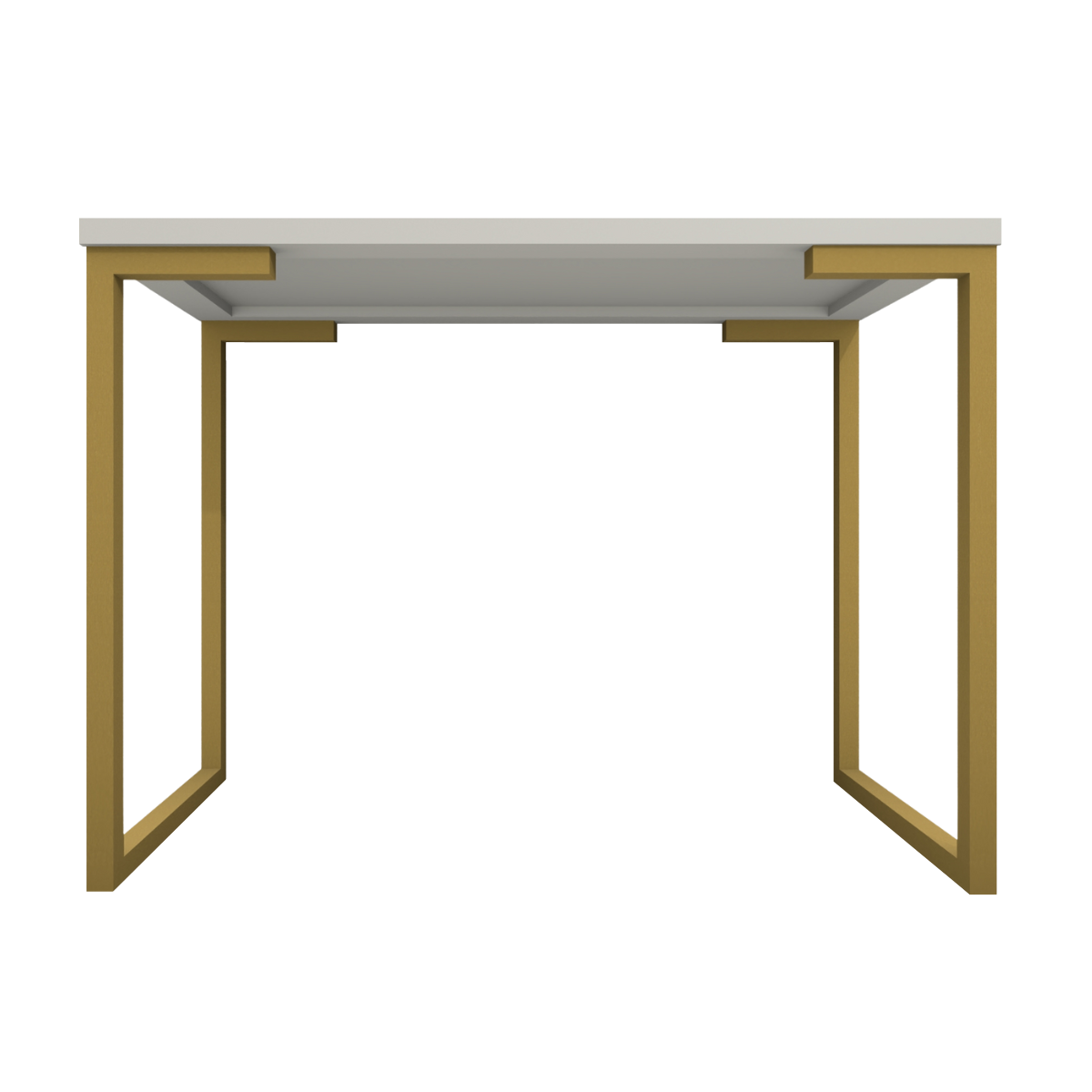 Mesa Industrial Escrivaninha Moderna Mdf 100x60 Metalon Dourado Plancasa:off White - 6