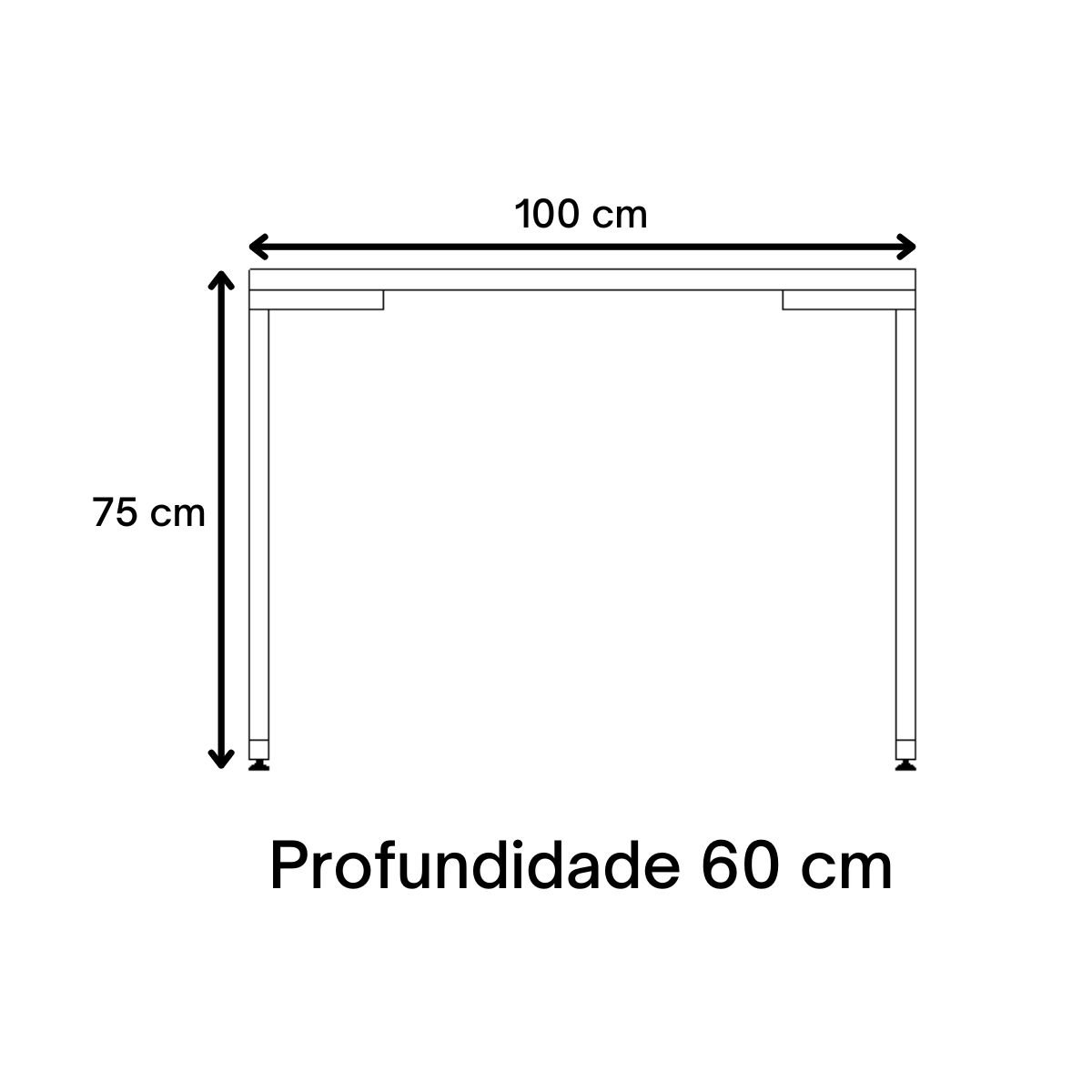 Mesa Industrial Escrivaninha Moderna Mdf 100x60 Metalon Dourado Plancasa:off White - 2