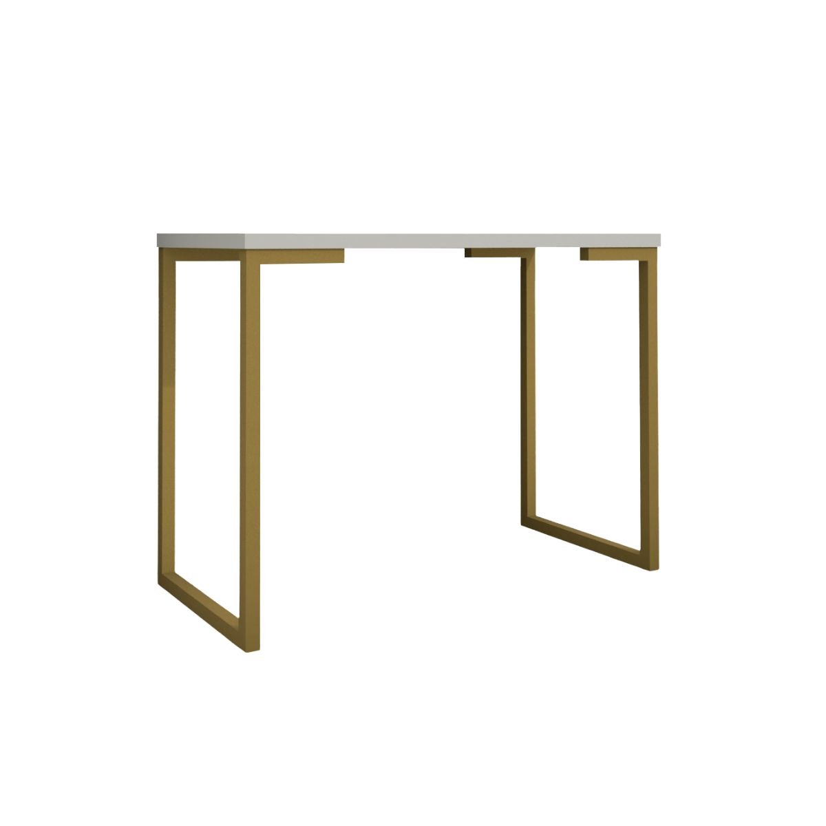 Mesa Industrial Escrivaninha Moderna Mdf 100x60 Metalon Dourado Plancasa:off White - 5