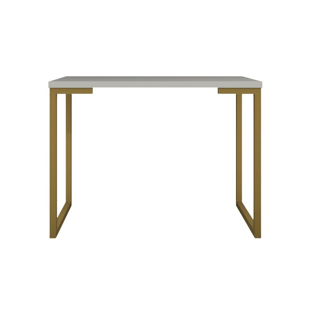 Mesa Industrial Escrivaninha Moderna Mdf 100x60 Metalon Dourado Plancasa:off White - 3