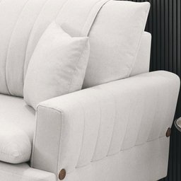 Sofa 3 Lugares 200 cm Eron Linho Bege Vazzano - 5