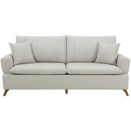 Sofa 3 Lugares 200 cm Eron Linho Bege Vazzano - 2