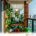 Ver imagem 3 de Pendente Terrário Globo de Vidro com Suporte para Plantas Jardim Varanda Coberta Dourado Fosco