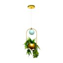 Ver imagem 1 de Pendente Terrário Globo de Vidro com Suporte para Plantas Jardim Varanda Coberta Dourado Fosco