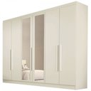 Ver imagem 2 de Guarda-Roupa Casal Oslo 6 Portas 6 Gavetas 100% Mdf com Espelho Off White - Mademarques