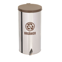 Lixeira Coleta Seletiva Pedal 40l de Aço Inox - Marrom - 1