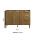 Ver imagem 4 de Balcão de Cozinha para Pia 120 Cm Urbane 3 Portas 2 Gavetas Freijó - Kits Paraná