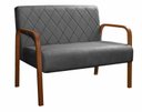 Ver imagem 1 de Sofà 2 Lugares Namoradeira Lara Decoração Sala Quarto Recepção - Suede Cinza Grafite