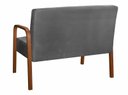 Ver imagem 2 de Sofà 2 Lugares Namoradeira Lara Decoração Sala Quarto Recepção - Suede Cinza Grafite