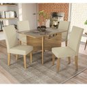 Ver imagem 2 de Tampo Mesa De Jantar Kappesberg TA31 120x80cm Com Vidro Freijó/Bronze
